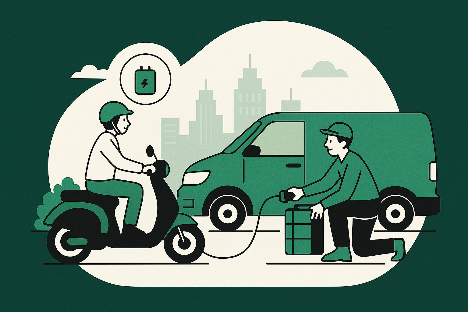 Mobile EV charging illustration